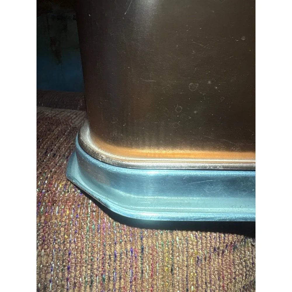Vintage Mirro Copper Tone Aluminum Square Cake Carrier Wood Handle 2008 CM USA
